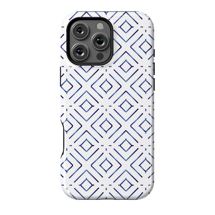 iPhone 16 Pro Max StrongFit BLUE DIAMOND SHAPES PATTERN 2  by MALLIKA