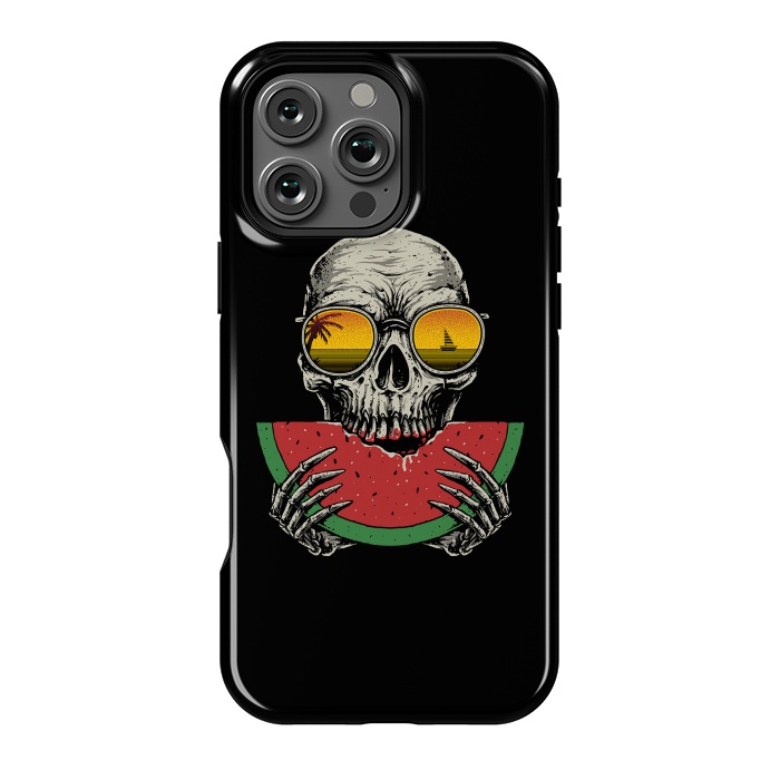 iPhone 16 Pro Max StrongFit Watermelon Skull by Afif Quilimo