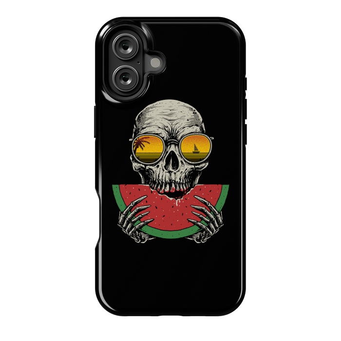 iPhone 16 Plus StrongFit Watermelon Skull by Afif Quilimo