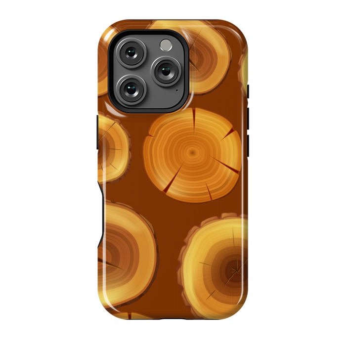 iPhone 16 Pro StrongFit wooden trunk pattern by MALLIKA