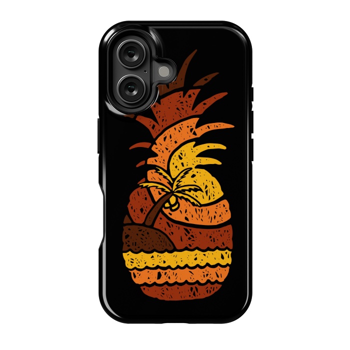 iPhone 16 StrongFit Pineapple and Beach by Afif Quilimo