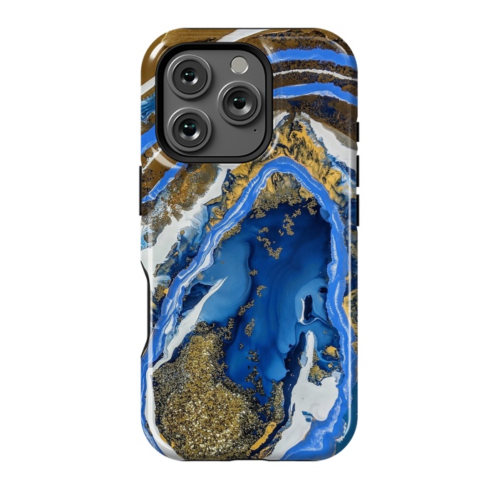 iPhone 16 Pro StrongFit Gold and blue geode  by Winston