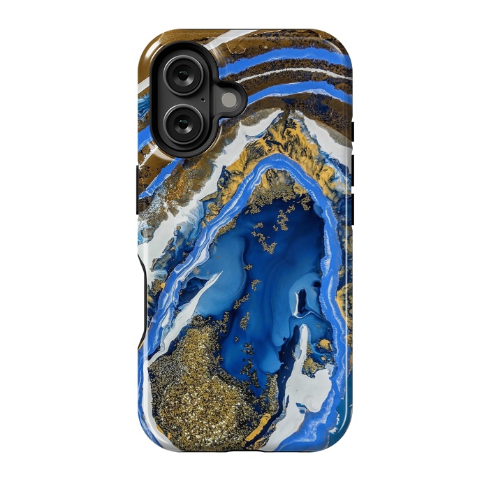 iPhone 16 StrongFit Gold and blue geode  by Winston