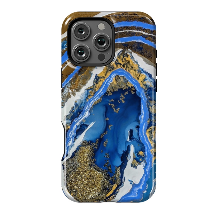 iPhone 16 Pro Max StrongFit Gold and blue geode  by Winston