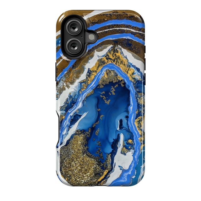 iPhone 16 Plus StrongFit Gold and blue geode  by Winston