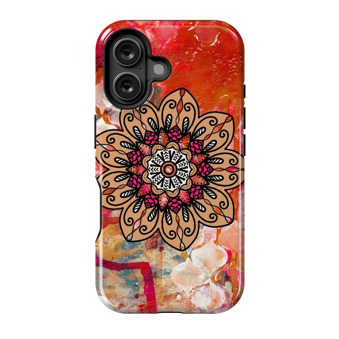 iPhone 16 StrongFit Red mandala  by Winston