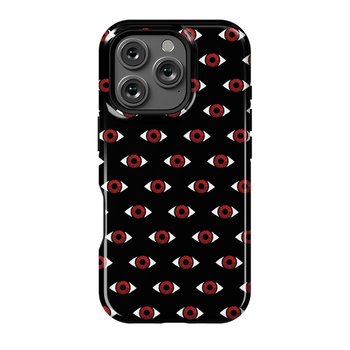 iPhone 16 Pro StrongFit Red eye pattern by Laura Nagel