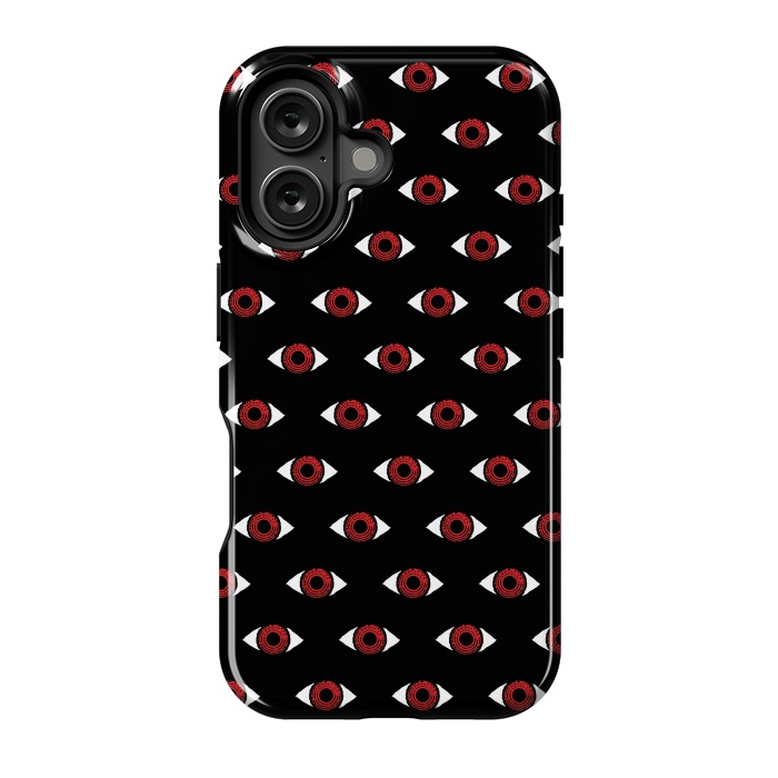 iPhone 16 StrongFit Red eye pattern by Laura Nagel