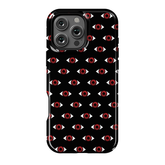 iPhone 16 Pro Max StrongFit Red eye pattern by Laura Nagel