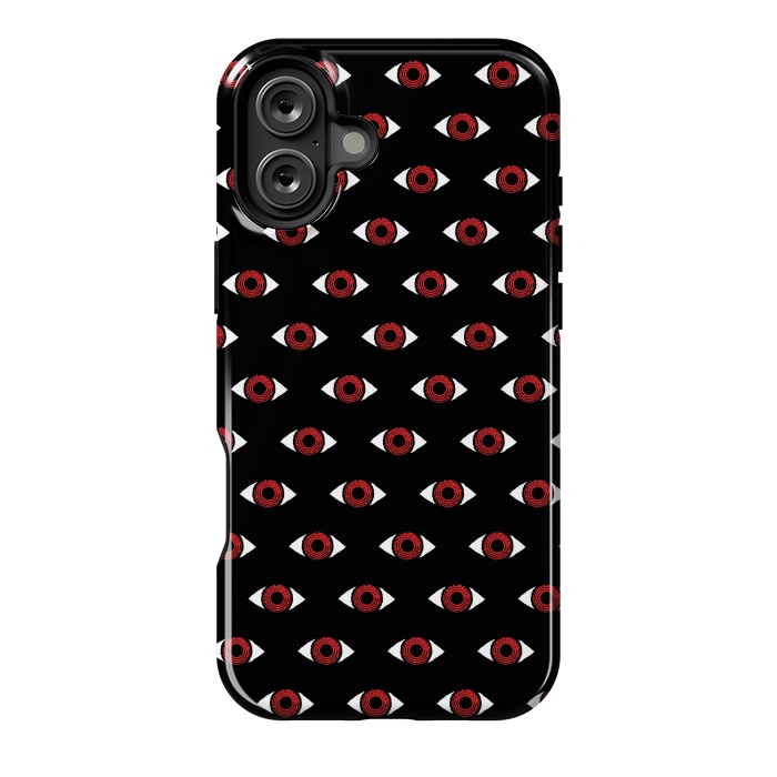 iPhone 16 Plus StrongFit Red eye pattern by Laura Nagel