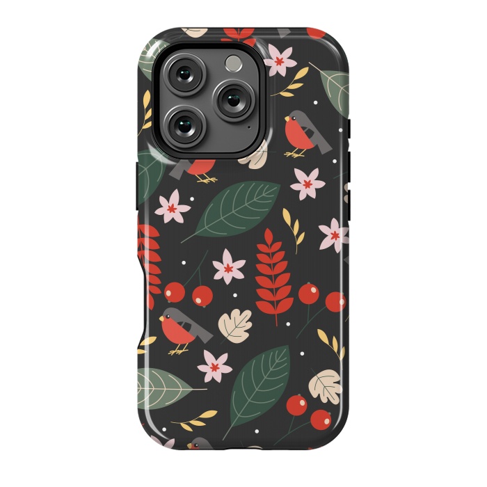 iPhone 16 Pro StrongFit Cute Bullfinches in Christmas by ArtsCase