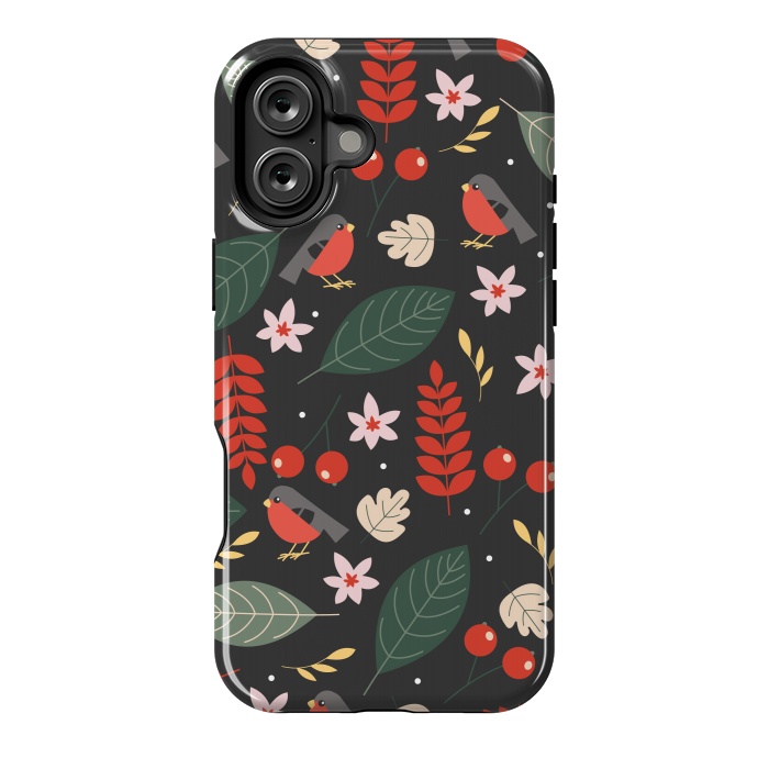 iPhone 16 Plus StrongFit Cute Bullfinches in Christmas by ArtsCase