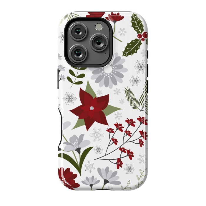 iPhone 16 Pro StrongFit Set of Flowers in Christmas and New Year by ArtsCase