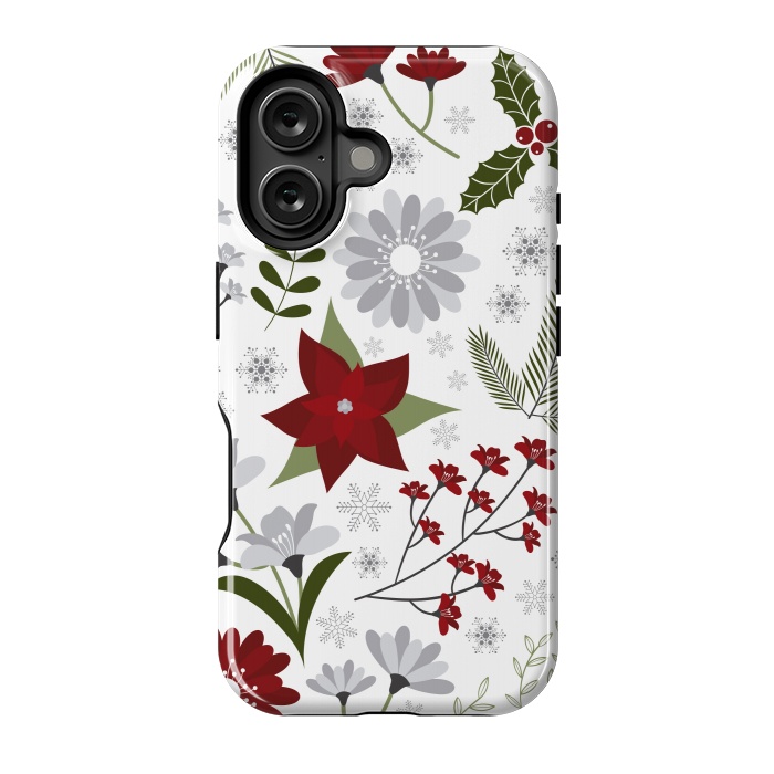 iPhone 16 StrongFit Set of Flowers in Christmas and New Year by ArtsCase