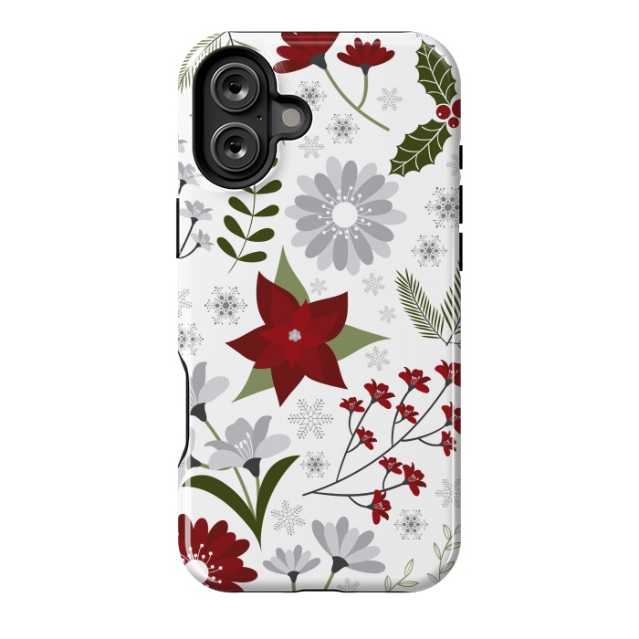 iPhone 16 Plus StrongFit Set of Flowers in Christmas and New Year by ArtsCase