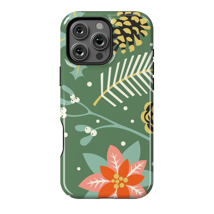 iPhone 16 Pro Max StrongFit Tradicional Pattern in Christmas Mistletoe by ArtsCase