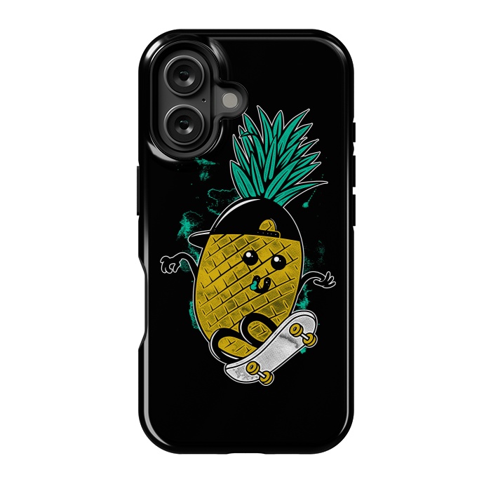 iPhone 16 StrongFit Pineapple Skateboarding by Afif Quilimo