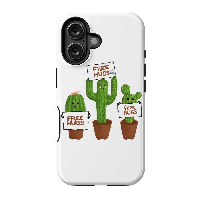 iPhone 16 StrongFit Free Hugs Cactus by Afif Quilimo