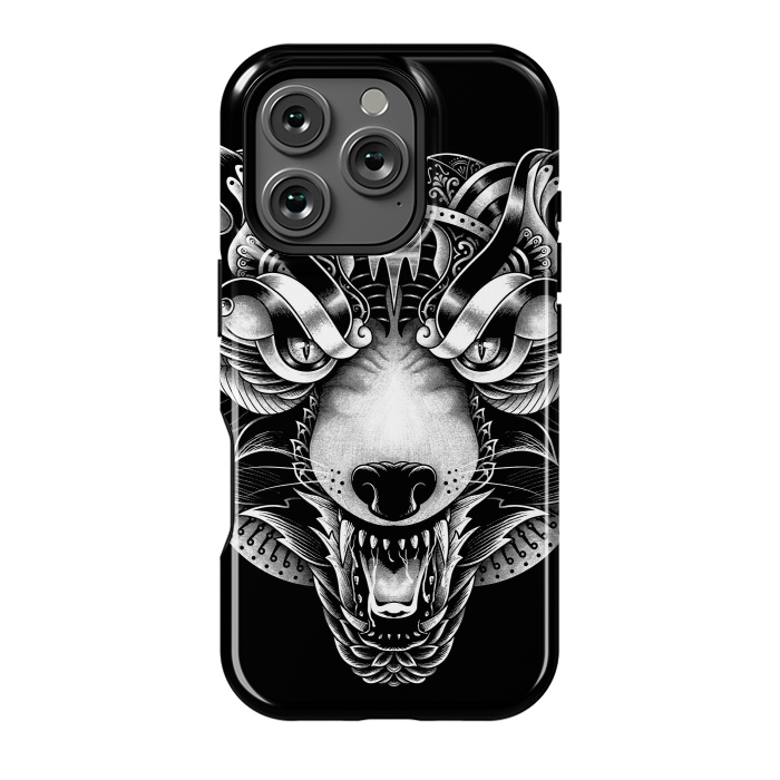 iPhone 16 Pro StrongFit Angry Wolf Ornate by Afif Quilimo