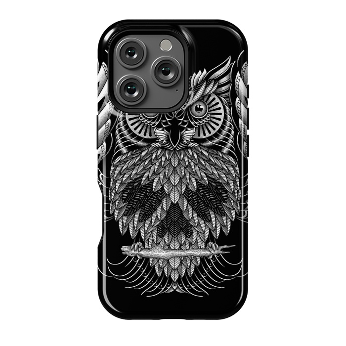 iPhone 16 Pro StrongFit Owl Skull Ornate (Dark) by Afif Quilimo