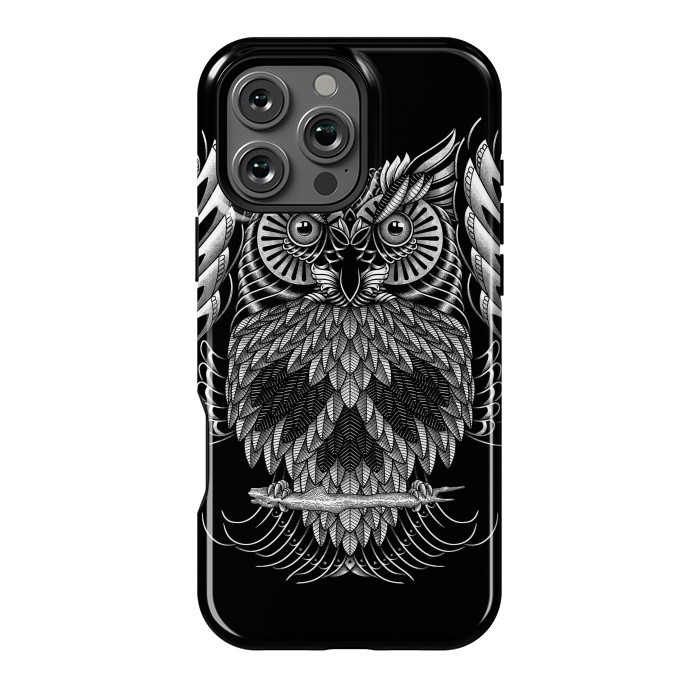 iPhone 16 Pro Max StrongFit Owl Skull Ornate (Dark) by Afif Quilimo