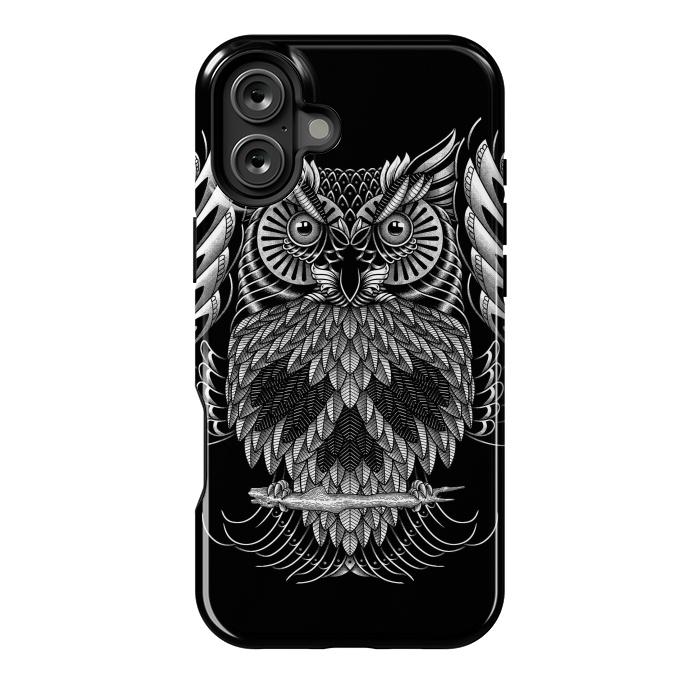 iPhone 16 Plus StrongFit Owl Skull Ornate (Dark) by Afif Quilimo