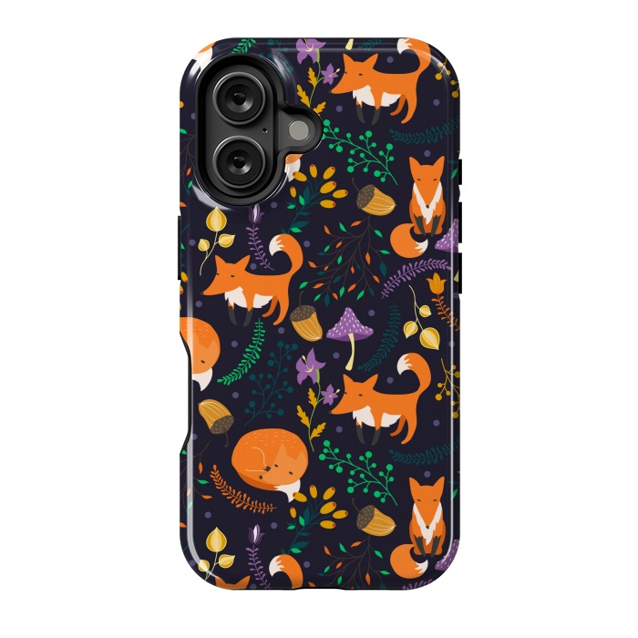 iPhone 16 StrongFit Cute foxes by Julia Badeeva