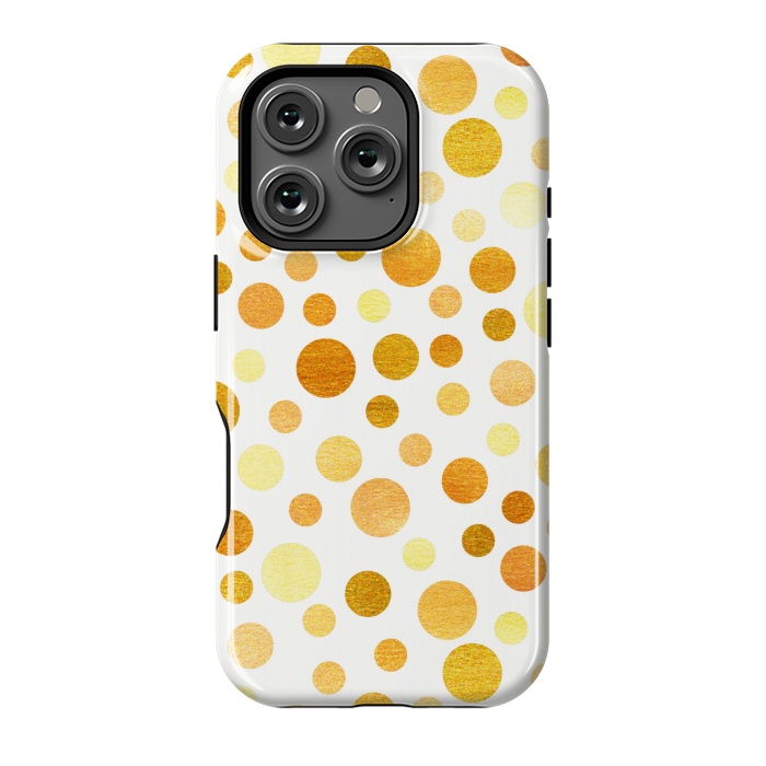 iPhone 16 Pro StrongFit Gold Polka Dots  by Tigatiga