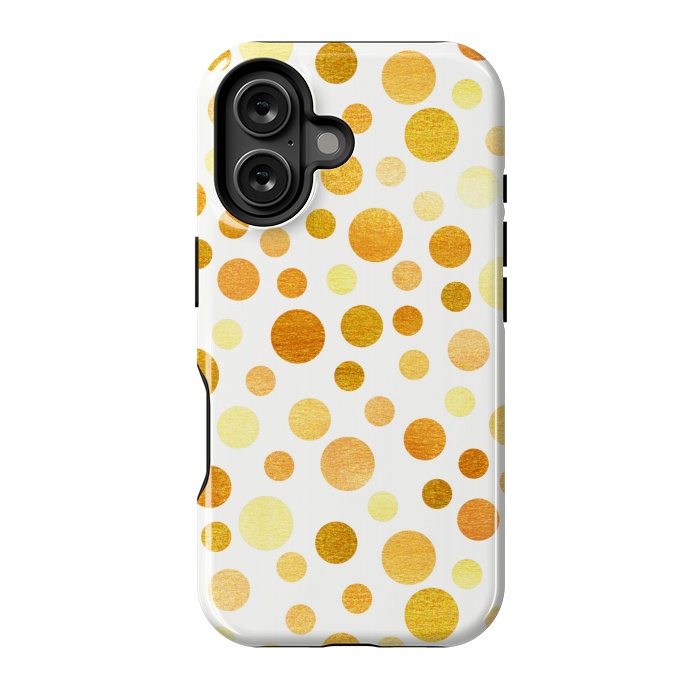 iPhone 16 StrongFit Gold Polka Dots  by Tigatiga