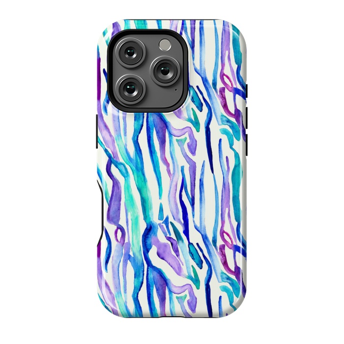 iPhone 16 Pro StrongFit Watercolour Zebra Print by Tangerine-Tane