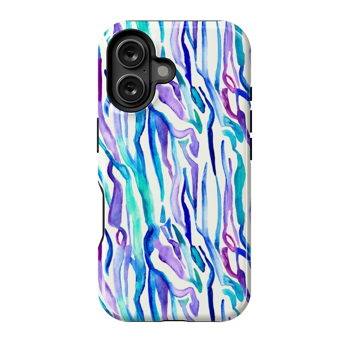 iPhone 16 StrongFit Watercolour Zebra Print by Tangerine-Tane