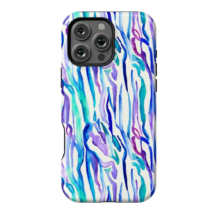 iPhone 16 Pro Max StrongFit Watercolour Zebra Print by Tangerine-Tane