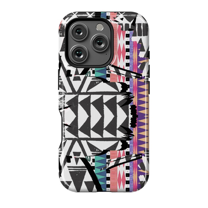 iPhone 16 Pro StrongFit Colourful African inspired ethnic print by Oana 