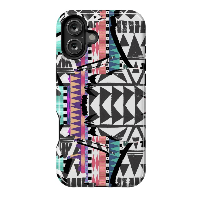 iPhone 16 Plus StrongFit Colourful African inspired ethnic print by Oana 