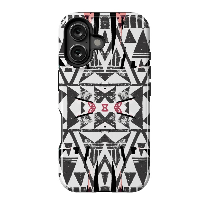 iPhone 16 StrongFit Ethnic tribal triangles by Oana 