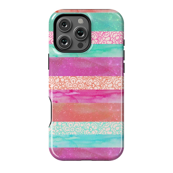 iPhone 16 Pro Max StrongFit Tropical Stripes by Tangerine-Tane