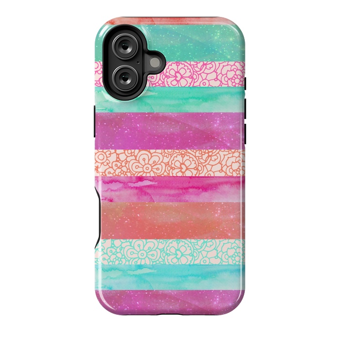 iPhone 16 Plus StrongFit Tropical Stripes by Tangerine-Tane