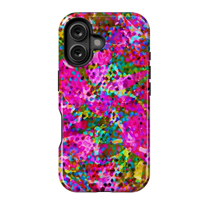 iPhone 16 StrongFit Floral Abstract Stained Glass G548 by Medusa GraphicArt