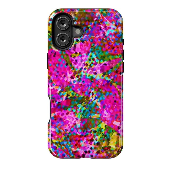 iPhone 16 Plus StrongFit Floral Abstract Stained Glass G548 by Medusa GraphicArt