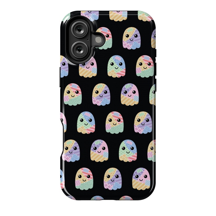 iPhone 16 Plus StrongFit Patchwork ghost pattern by Laura Nagel