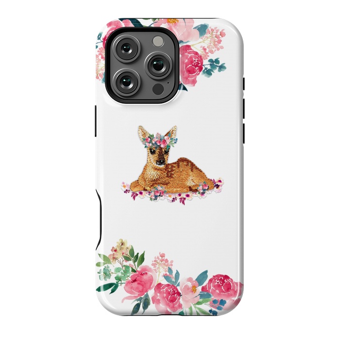 iPhone 16 Pro Max StrongFit Flower Friends Fawn Basic by Monika Strigel