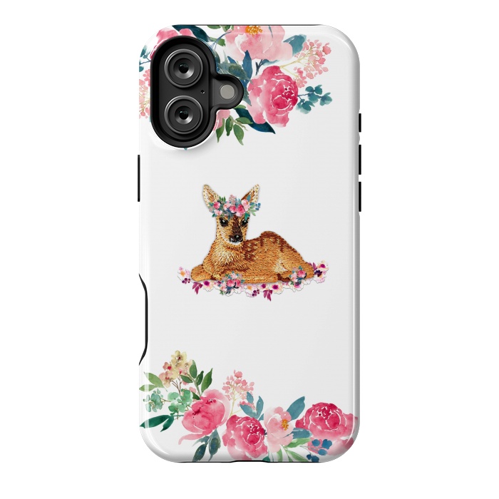 iPhone 16 Plus StrongFit Flower Friends Fawn Basic by Monika Strigel