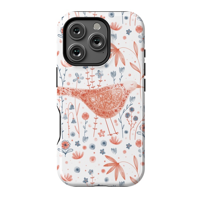 iPhone 16 Pro StrongFit Apricot Bird by Nic Squirrell