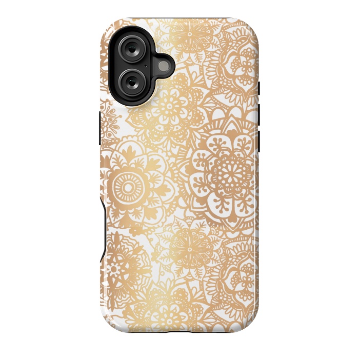 iPhone 16 Plus StrongFit Gold Mandala Pattern by Julie Erin Designs