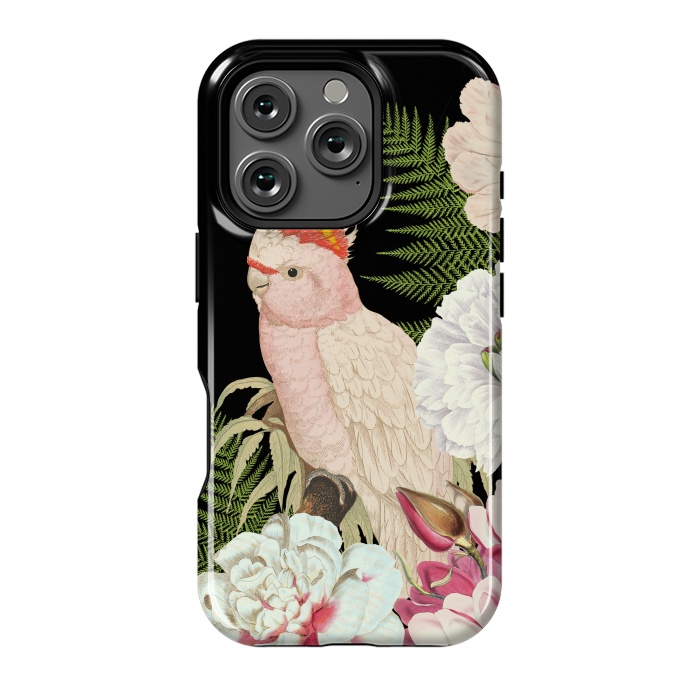 iPhone 16 Pro StrongFit Vintage Cockatoo in Flower Jungle by  Utart