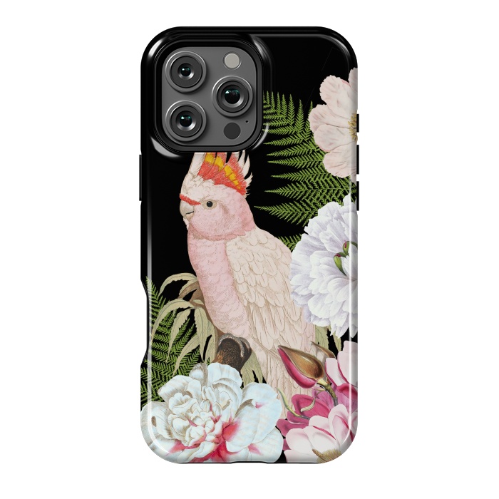 iPhone 16 Pro Max StrongFit Vintage Cockatoo in Flower Jungle by  Utart