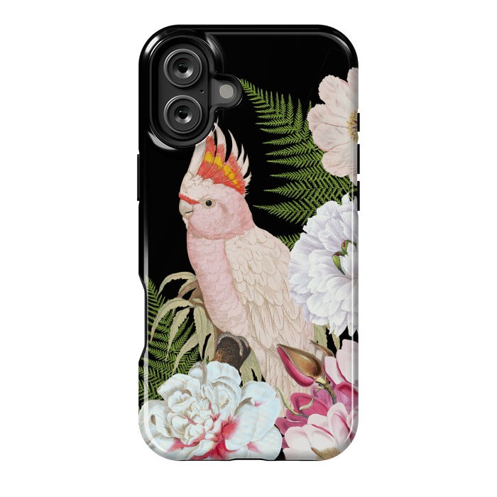 iPhone 16 Plus StrongFit Vintage Cockatoo in Flower Jungle by  Utart