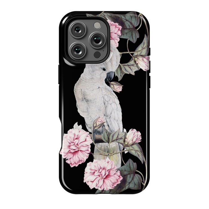 iPhone 16 Pro Max StrongFit Nostalgic White Cockatoo With Pink Flowers by  Utart