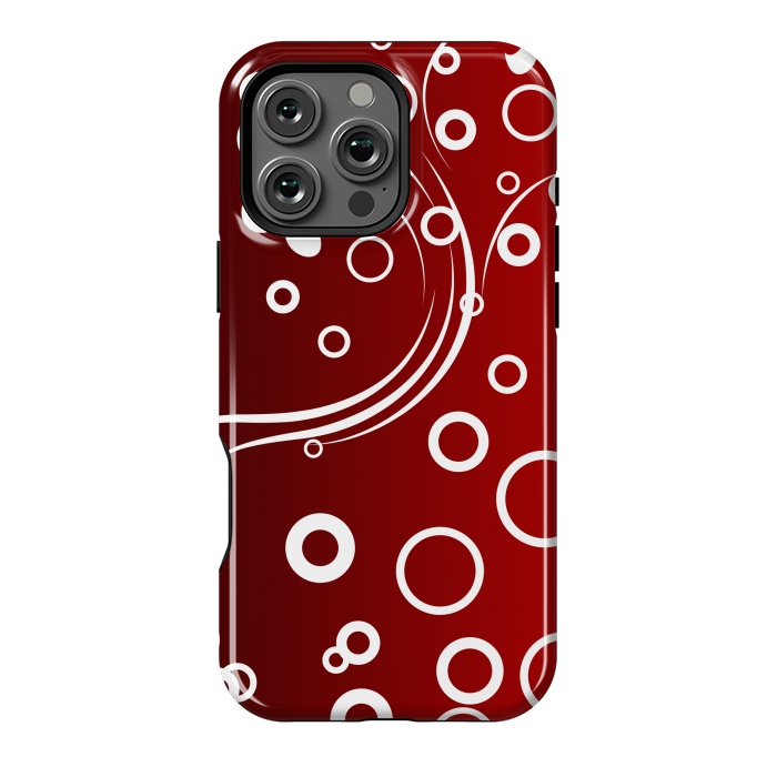 iPhone 16 Pro Max StrongFit White Abstracts on Red by Texnotropio