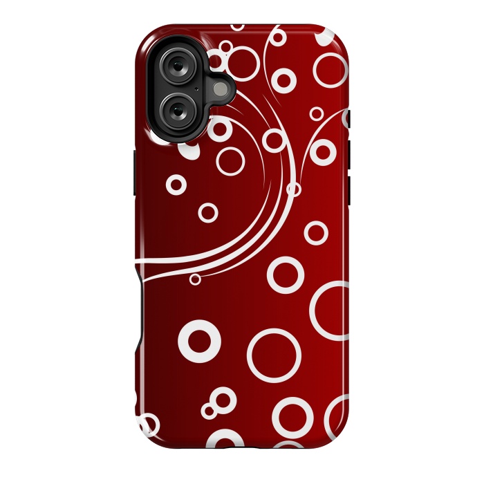 iPhone 16 Plus StrongFit White Abstracts on Red by Texnotropio